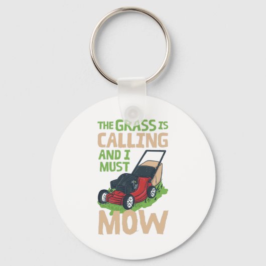 Lawn Mower Lawn Care Sleutelhanger (Voorkant)