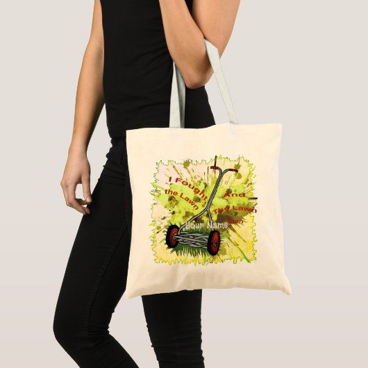 Lawn Mower Pap Tote Bag (Voorkant (product))