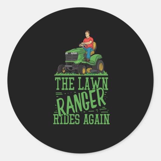 Lawn Mower Ronde Sticker (Voorkant)