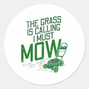 Lawn Mower Ronde Sticker