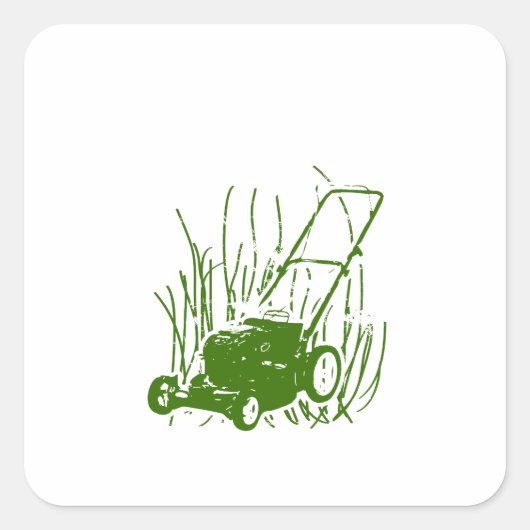 Lawn Mower Vierkante Sticker (Voorkant)