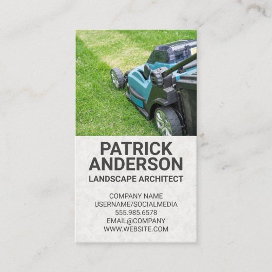 Lawn Mower | Visitekaartje van Gardener (Voorkant)