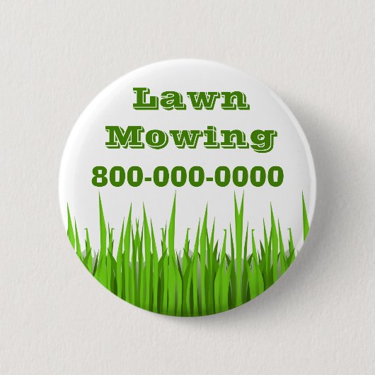 Lawn Mowing Business Ronde Button 5,7 Cm (Voorkant)