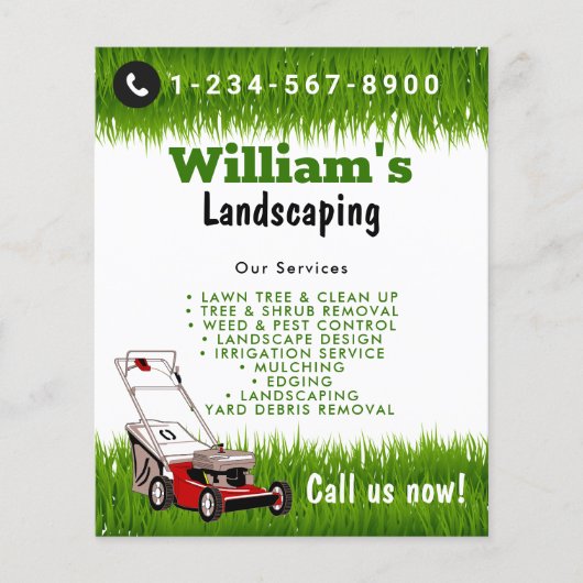 Lawn Mowing Cutting Services, Lawn Care Flyer (Voorkant)
