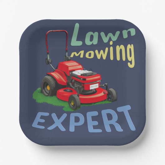 Lawn Mowing Expert Papieren Bordje (Voorkant)