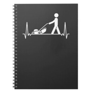 Lawn Mowing Lawn Care Heartbeat Notitieboek