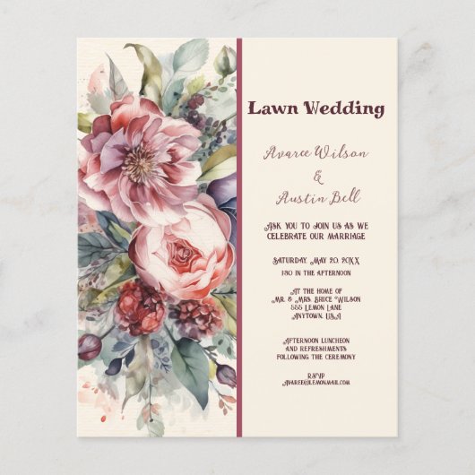 LAWN Pink en Burgundy  Peonies Wedding (Voorkant)