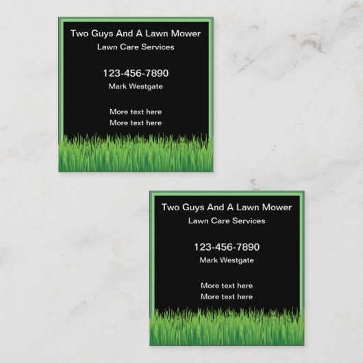 Lawn Service Double Side Visitekaartjes (Voorkant / Achterkant)