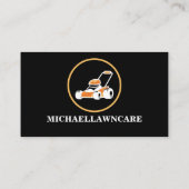 Lawn Service Landscape Grass Mower Black Visitekaartje (Achterkant)