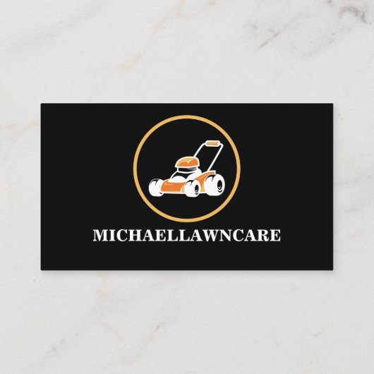 Lawn Service Landscape Grass Mower Black Visitekaartje (Achterkant)