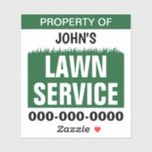 Lawn Service, propriété Sticker en vinyle coupé su (Feuille)