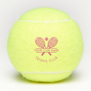 Lawn Tennis Sport Club Naam Roze Tekst Tennisballen