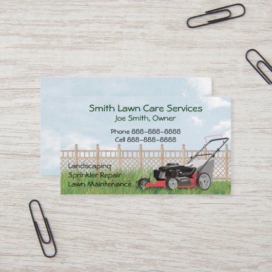 Lawn Yard Maintenance Services Visitekaartje (Voorkant / Achterkant in situ)