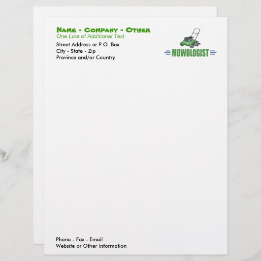 Lawn Yard Mowing, Mow Lawns, Landscaping Lawn Care Briefhoofd Sjabloon (Voorkant / Achterkant)