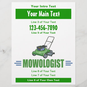 Lawn Yard Mowing, Mow Lawns, Landscaping Lawn Care Flyer