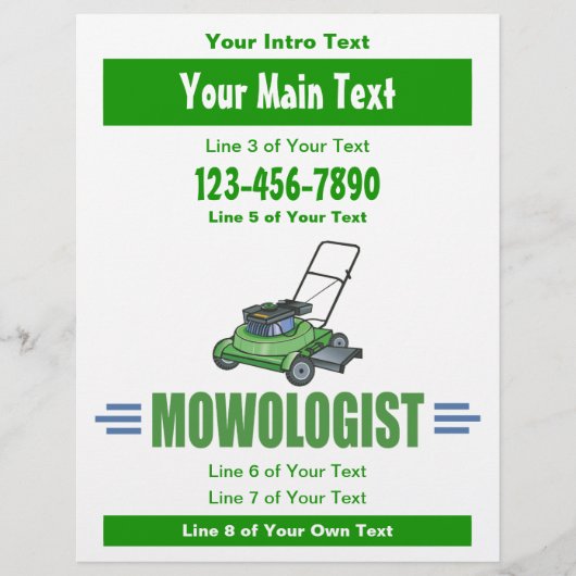 Lawn Yard Mowing, Mow Lawns, Landscaping Lawn Care Flyer (Voorkant)