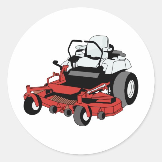 Lawnmower Ronde Sticker (Voorkant)