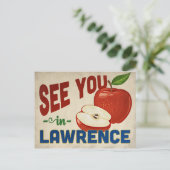 Lawrence Kansas Apple - Vintage Travel Briefkaart (Staand voorkant)