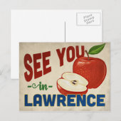 Lawrence Kansas Apple - Vintage Travel Briefkaart (Voorkant / Achterkant)