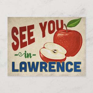 Lawrence Kansas Apple - Vintage Travel Briefkaart
