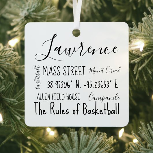 Lawrence Kansas Subway Art Ornament (Insitu)