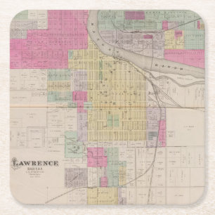 Lawrence, Kansas Vierkante Kartonnen Onderzetter