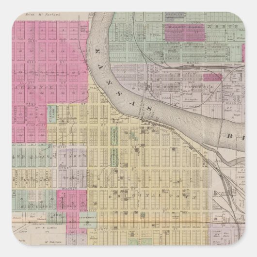 Lawrence, Kansas Vierkante Sticker (Voorkant)