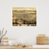 Lawrence, KS Panoramic Map - 1869 Poster (Keuken)