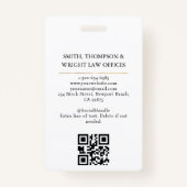 Lawyer Attorney At Law Classy White Badge (Achterkant)