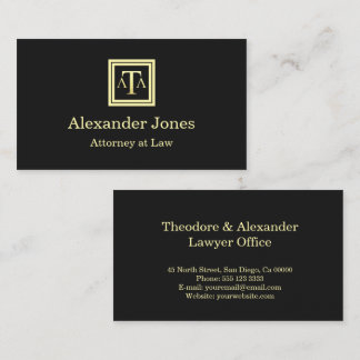 Lawyer Black Modern Business Card Visitekaartje