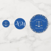 Lawyer Blue Silver Afstuderen Confetti (Voorkanten)