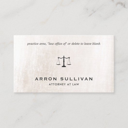 Lawyer Ivory White Marble Visitekaartje (Voorkant)