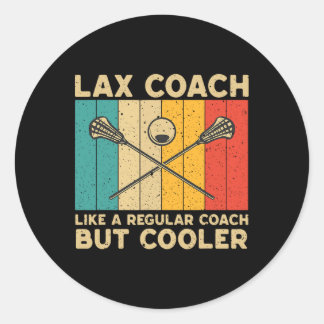 Lax Coach Lacrosse Lax Coach Ronde Sticker
