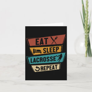 Lax Sport Funny Lacrosse Player Eat Sleep Lacrosse Kaart