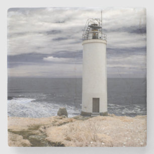 Laxe Lighthouse   Galicië, Spanje Stenen Onderzetter