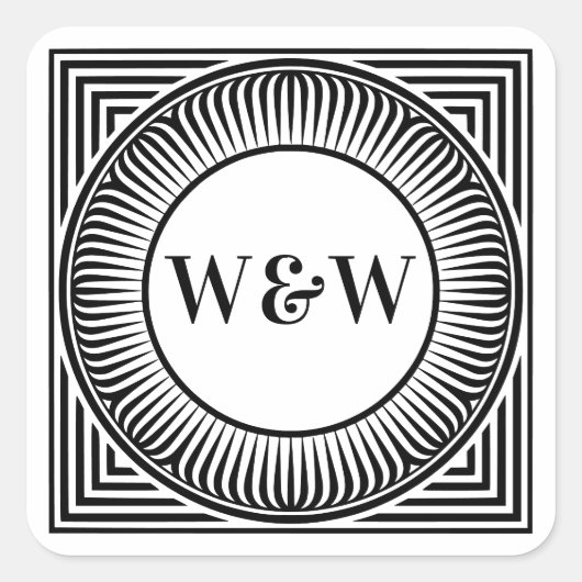 Layered Geometric Monogram Labels - Custom (Voorkant)