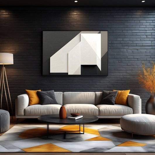 Layered Minimalist Abstract Art Canvas Afdruk