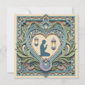 Layered Papercut Islamic Prayer Art Heart Kaart (Voorkant)