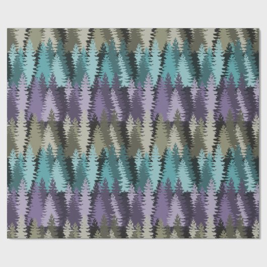Layered Pine Forest Pattern Cadeaupapier (Vlak)