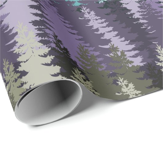 Layered Pine Forest Pattern Cadeaupapier (Rol Hoek)