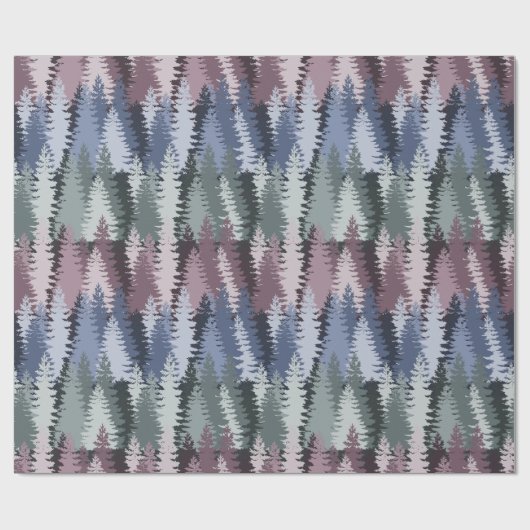 Layered Pine Forest Pattern Cadeaupapier (Vlak)