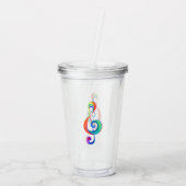 Layered rainbow treble clef acryl drinkbeker (Achterkant)