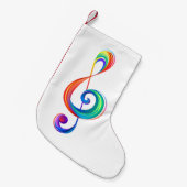 Layered rainbow treble clef kleine kerstsok (Voorkant (Hangend))