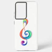 Layered rainbow treble clef samsung galaxy hoesje (Achterkant)