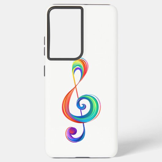 Layered rainbow treble clef samsung galaxy hoesje (Achterkant)