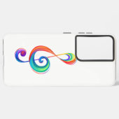 Layered rainbow treble clef samsung galaxy hoesje (Achterkant horizontaal)