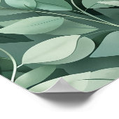 Layered Sage Botanical Leaf Pattern Wall Art Poster (Hoek)