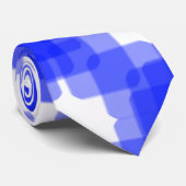 Layered True Blue Squared On White Pattern         Stropdas (Opgerold)