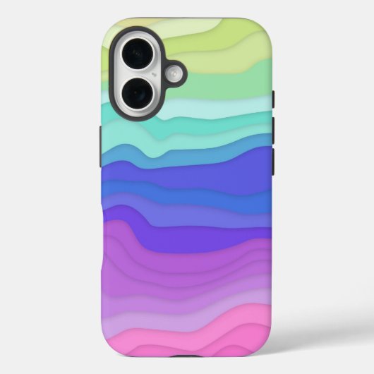 Layered Waves iPhone Case | Kawaii Pastel (Achterkant)