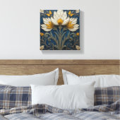 Layered White and Yellow Flowers Canvas Afdruk (Insitu (Slaapkamer))
